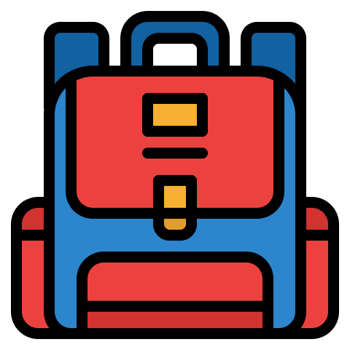 School bag studying learning study icon