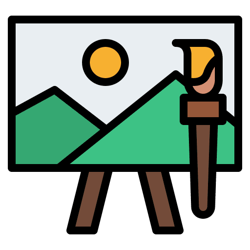 Art painting art studies education icon