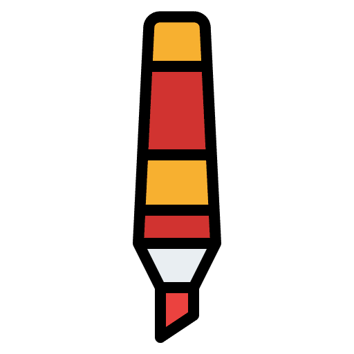 Highlighter marker learning study icon