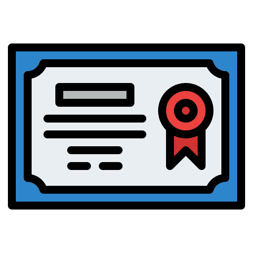 Certificate education college study icon