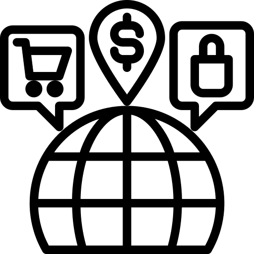 Ecommerce international global commerce icon