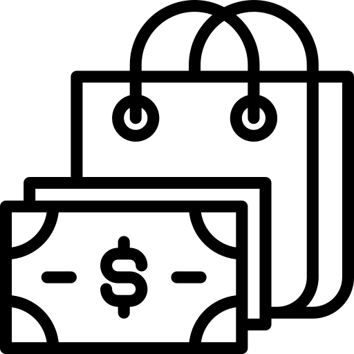 Money commerce and shopping shop money icon