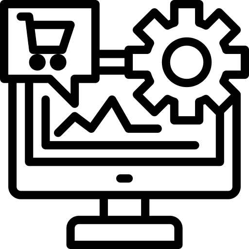 Report graph commerce and shopping cart icon