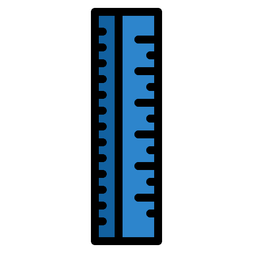 Ruler school material learning measure icon