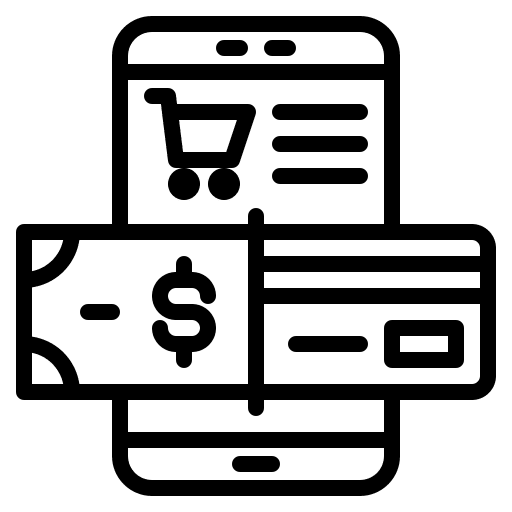 Mobile payment online shopping cart online shop icon