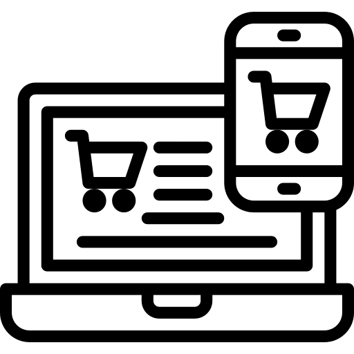 Online shopping laptop cart online shopping icon