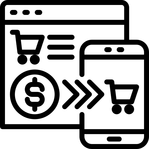 Online shopping money shopping cart icon