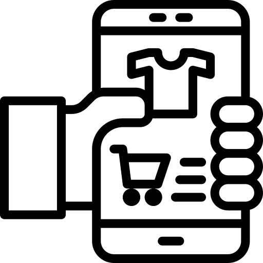 Shopping mobile phone commerce and shopping online shopping icon