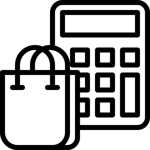 Shopping bag price commerce and shopping calculator icon