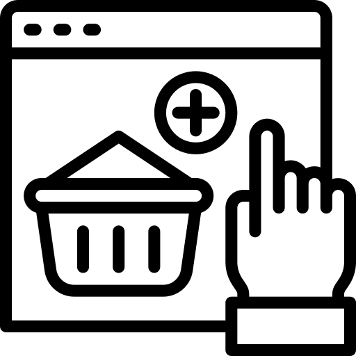 Shopping commerce and shopping basket browser icon