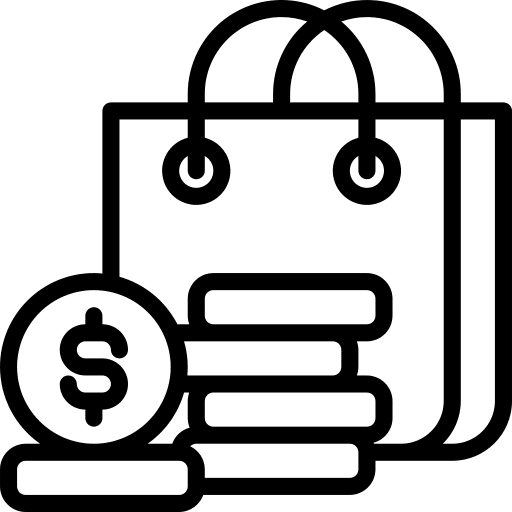 Shopping commerce and shopping money shopping icon