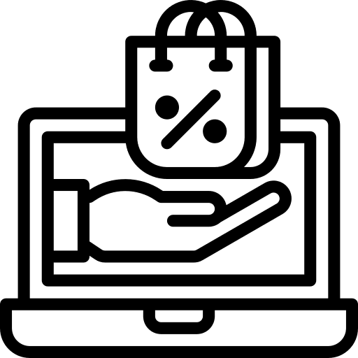 Shopping laptop online shopping commerce and shopping icon