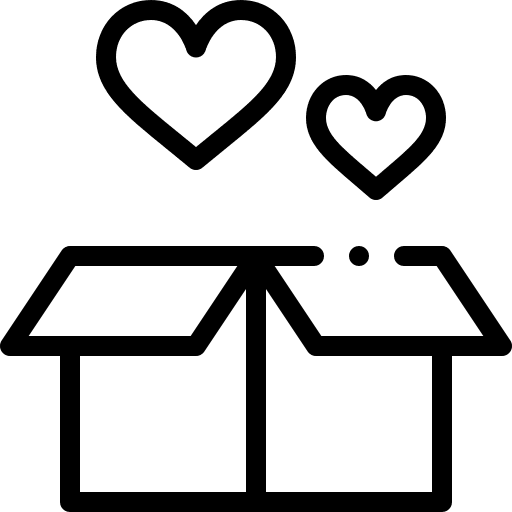 Donation shipping and delivery box donation icon