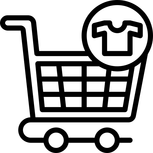 Shopping cart shirt online store commerce and shopping icon