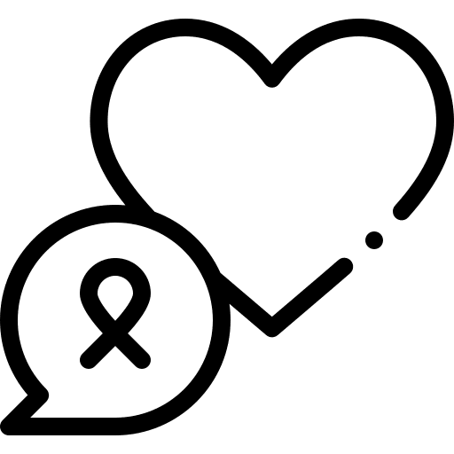 Awareness heart ribbon symbol icon