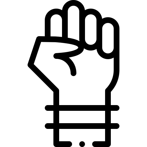 Fist fight hand gesture empowerment icon