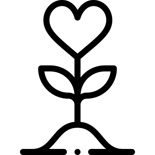 Flower pot plant love icon