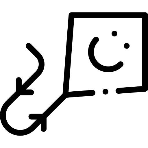 Kite happy smile childhood icon