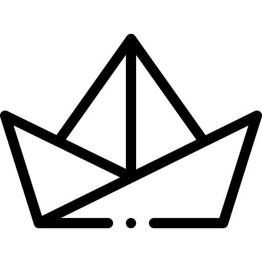 Paper ship paper origami boat icon