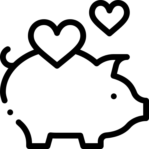 Piggy bank heart solidarity business and finance icon
