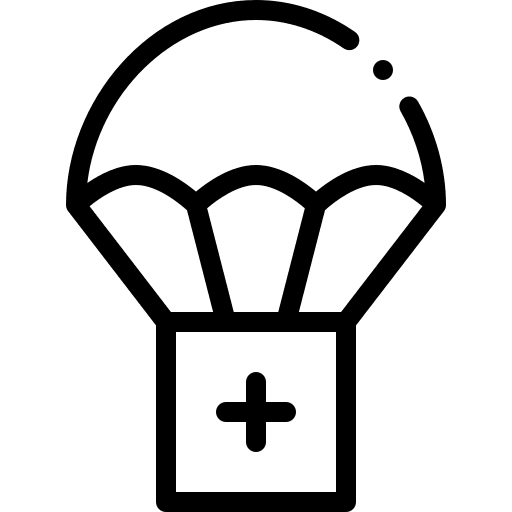 Humanitarian first aid kit humanitarian shipping and delivery icon