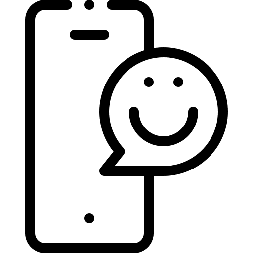 Message mobile phone happy emoticon icon