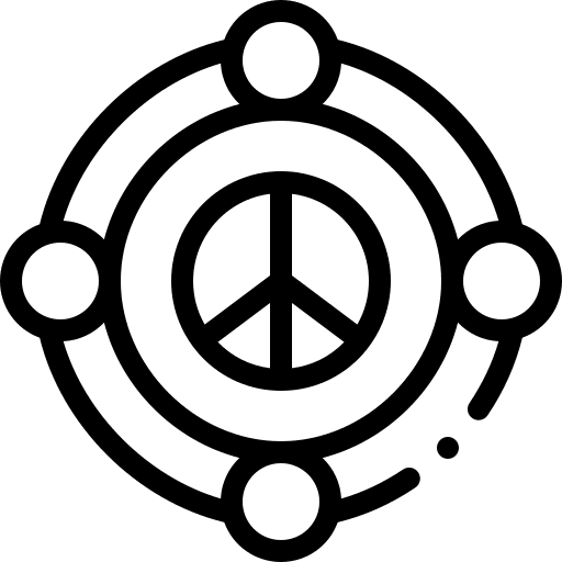 Unity pacifism together shapes and symbols icon
