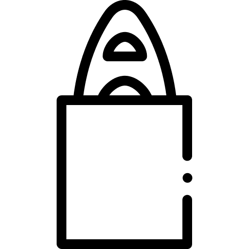 Paper bag bread food and restaurant paper bag icon