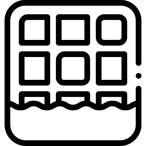 Waffle bread sweet food and restaurant icon