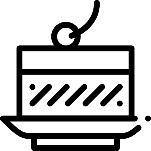 Cake piece bakery food and restaurant cake slice icon