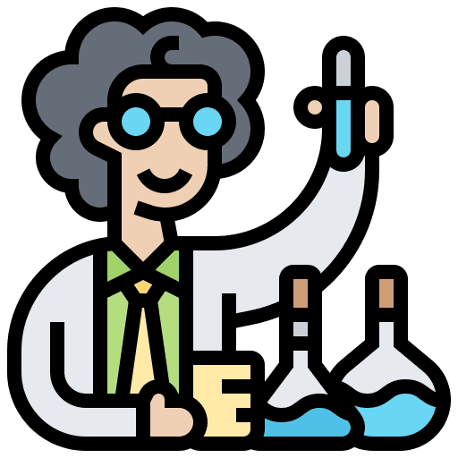 Chemistry research laboratory education icon