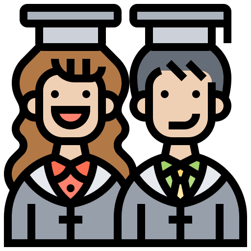 Graduate degree alumni college icon
