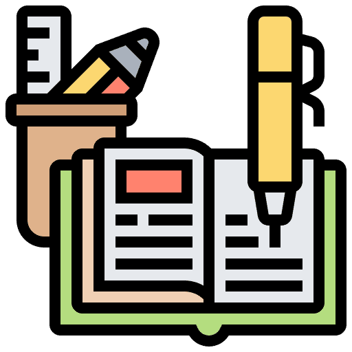 Homework study edit tools open book icon