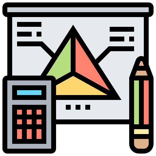 Mathematics pencil calculator technology icon
