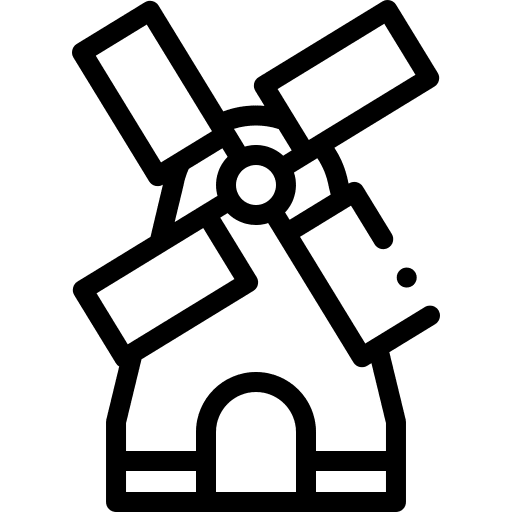 Windmill food and restaurant architecture farming and gardening icon