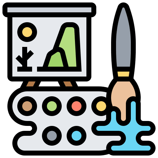 Art design canvas paint brush icon