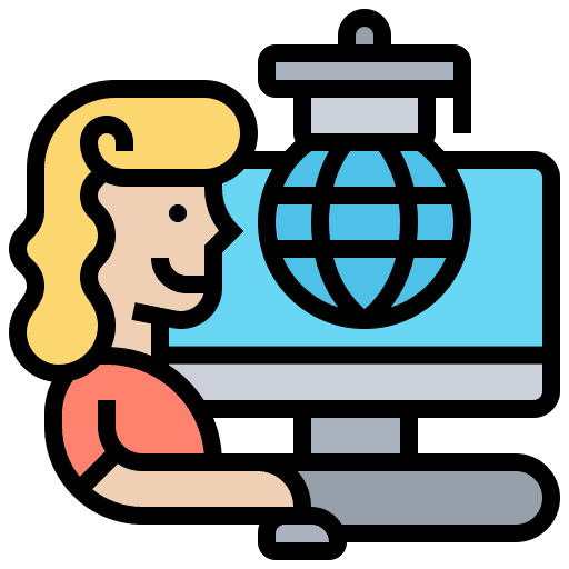 Elearning training student education icon