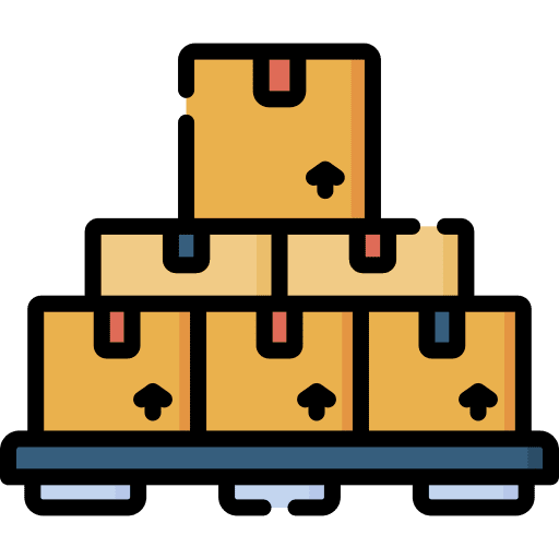 Packages warehouse boxes pallet icon