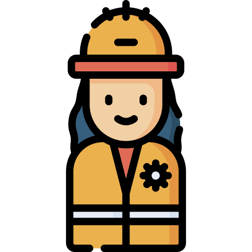 Construction worker avatar obra engineering icon