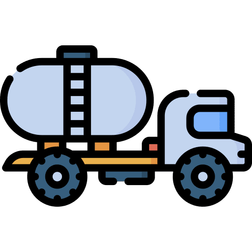 Oil tank construction and tools refill gas truck icon
