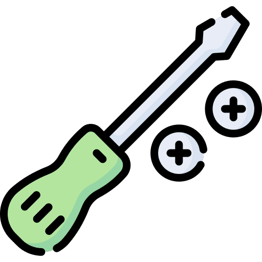 Screwdriver tools construction and tools settings icon