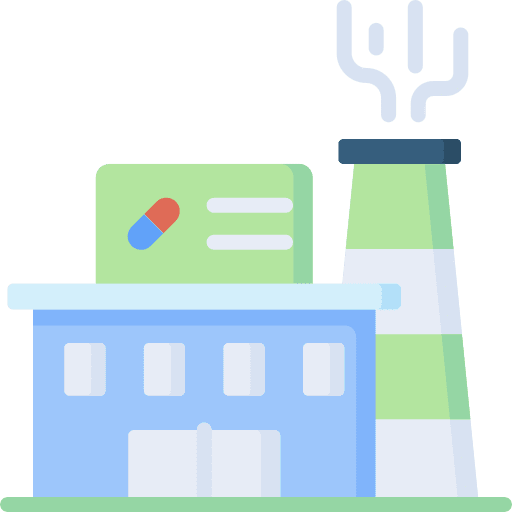 Industry building powerplant manufacturing icon