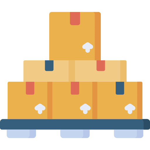 Packages shipping and delivery stock boxes icon