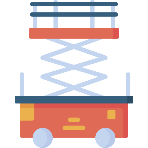 Scissor lift construction and tools scissor lift construction icon