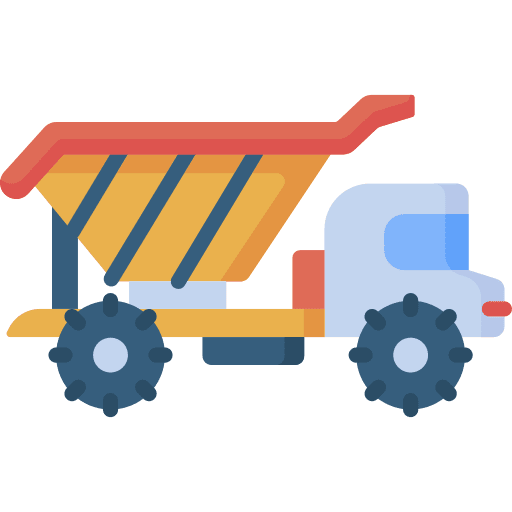 Truck construction and tools trash truck dump truck icon