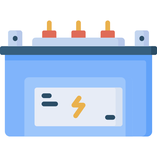 Battery battery power electronics icon