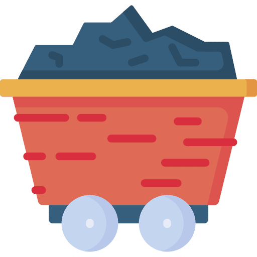 Coal flame fire mine icon