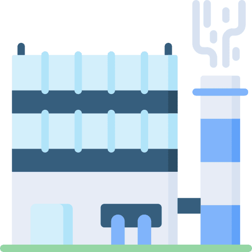 Factory industrial chimney manufacturing icon