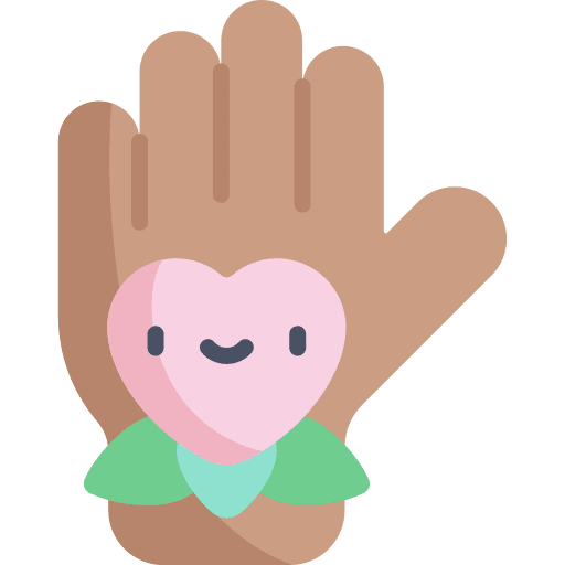 Hand lotus flower heart lotus icon