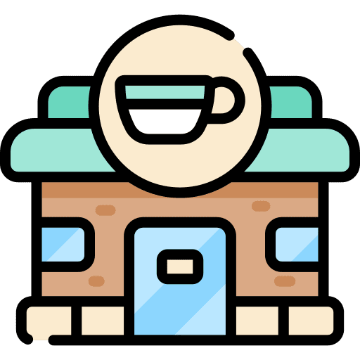 Coffee shop building coffee shop business icon